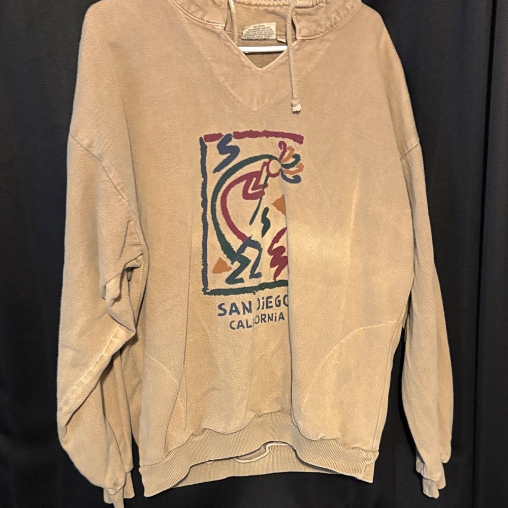 Beige San Diego Graphic Hoodie